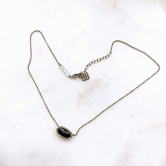 Kendra Scott Black Elisa Gold Necklace - Picture 3 of 5